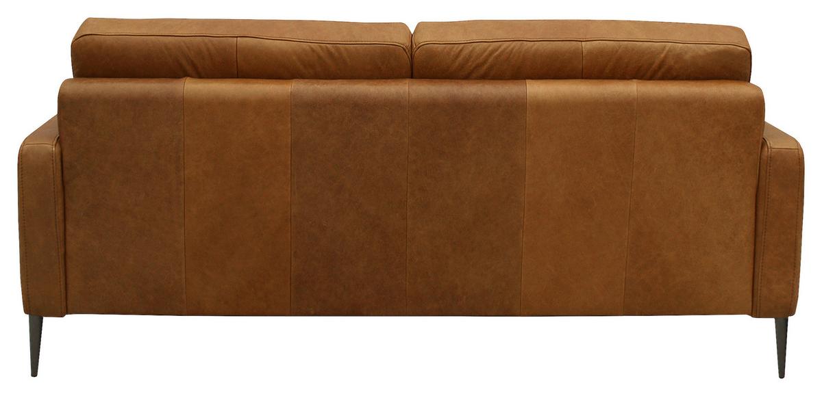 2-Sitzer-Sofa Spring, Cognac 157 cm - Cognac/Schwarzchrom, Design, Leder (157/85/92cm) - Livetastic