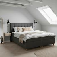 Posteľ Boxspring JERRY 180x200 cm, tmavosivá - farba jelše/tmavosivá, Modern, drevo/kompozitné drevo (180/200cm) - Bessagi Home