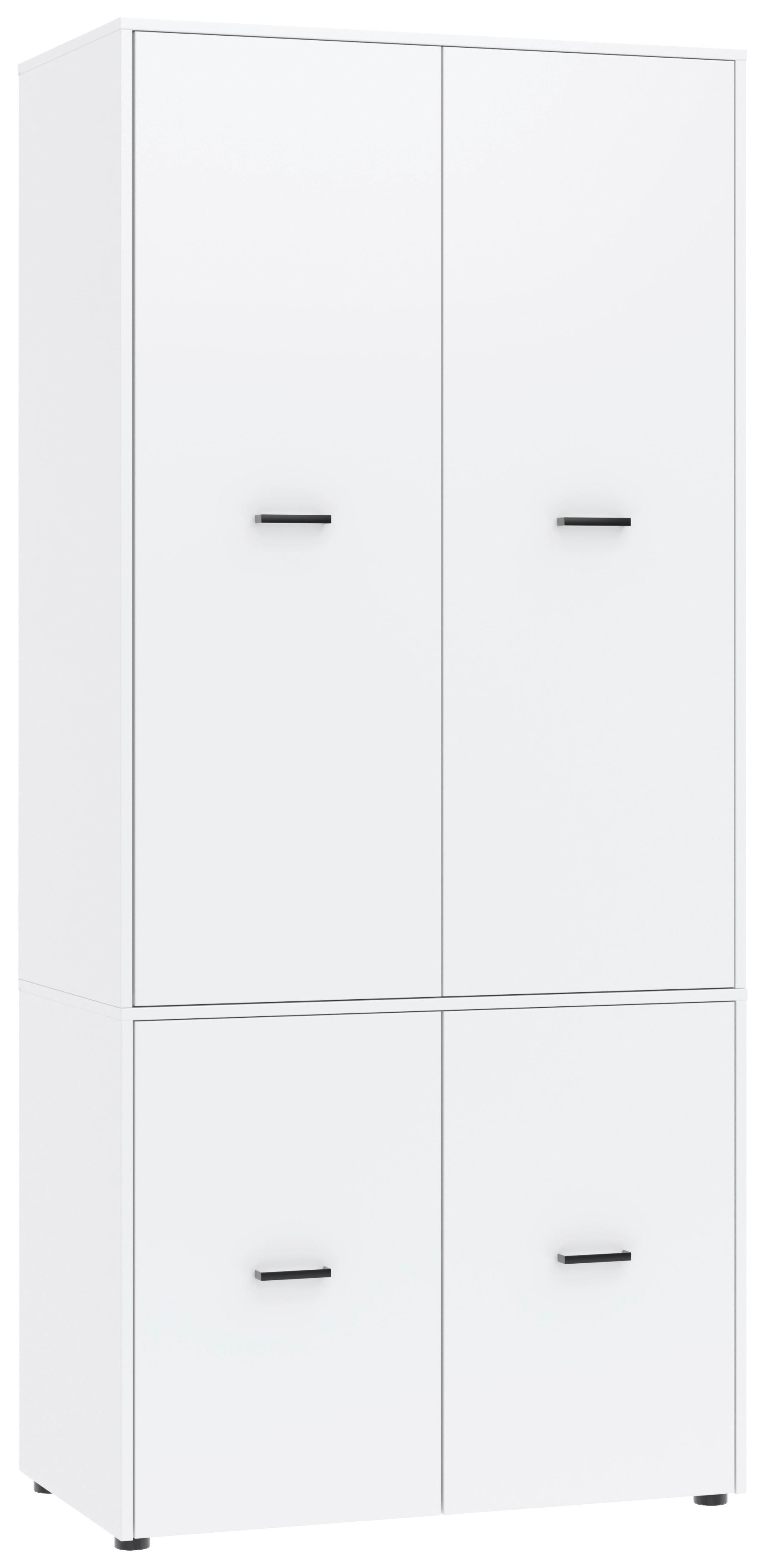 Kleiderschrank Kivo Weiß, B: 90 cm - Weiß, Basics, Holzwerkstoff (90/199,6/52,1cm)