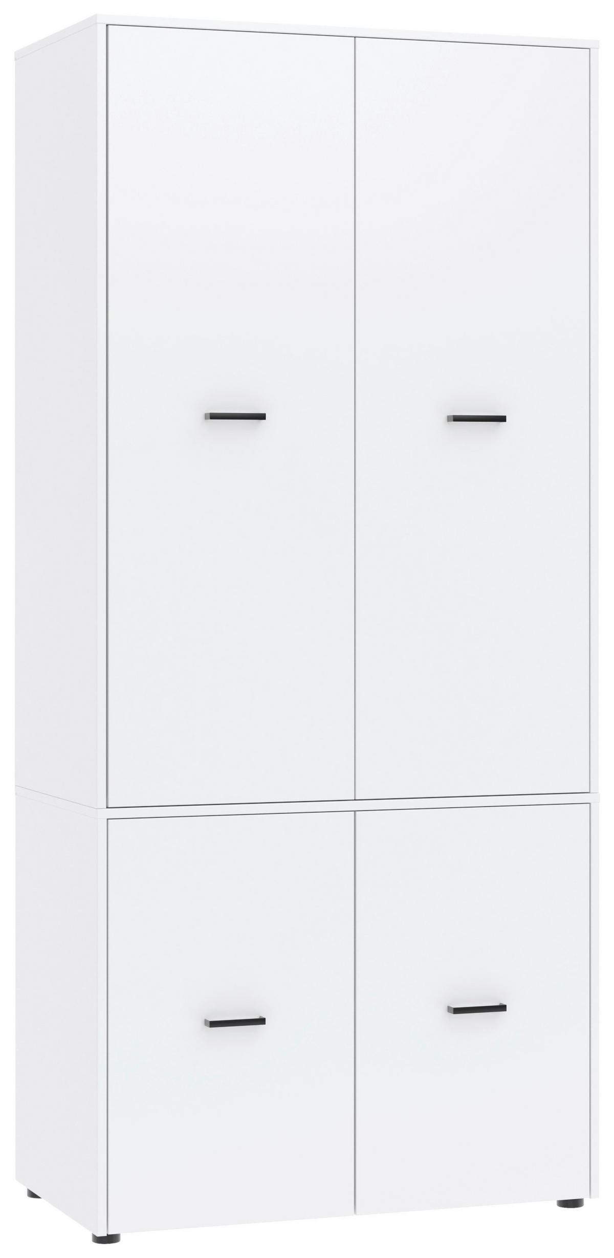 Kleiderschrank Kivo Weiß, B: 90 cm - Weiß, Basics, Holzwerkstoff (90/199,6/52,1cm)