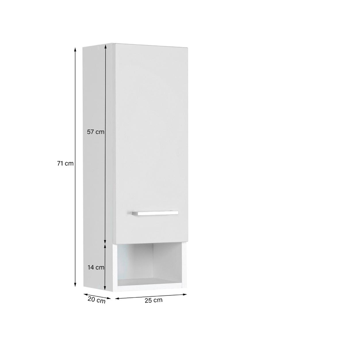Hängeschrank Riga Hellgrau/weiß B: 25 Cm - Hellgrau/Weiß, MODERN, Holzwerkstoff (25/71/20cm) - Held