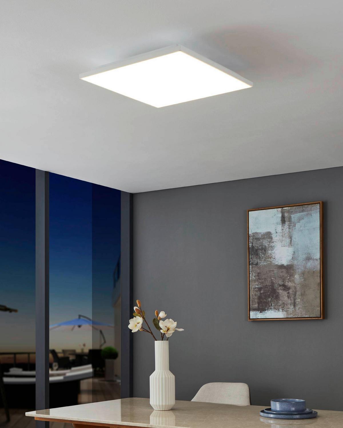 LED-Paneel 900704* Turcona-B - Weiß, KONVENTIONELL, Kunststoff/Metall (43,7/43,7/7cm) - Eglo