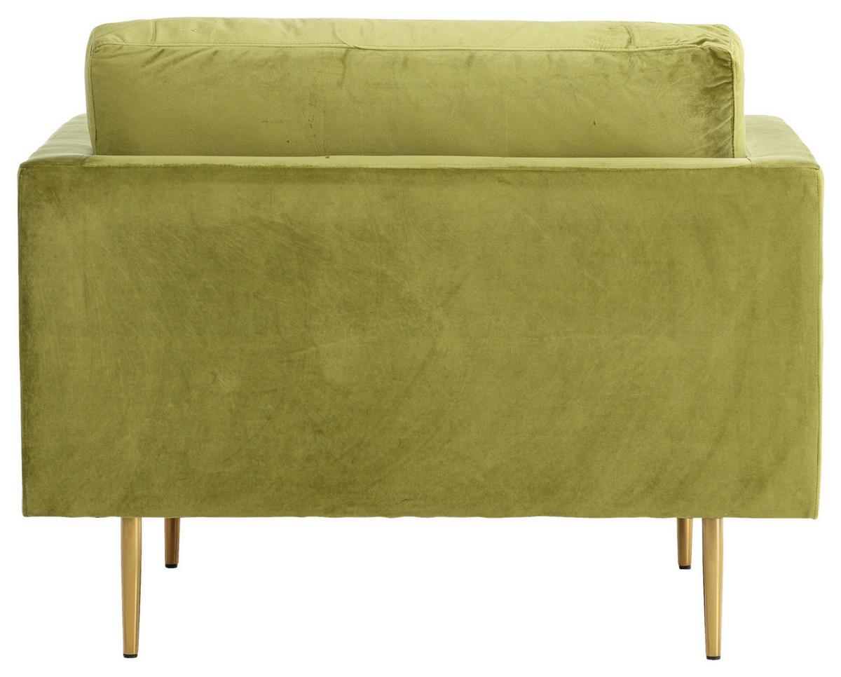 Sessel Boom - Goldfarben/Grün, Design, Textil/Metall (110/84/86cm) - Livetastic