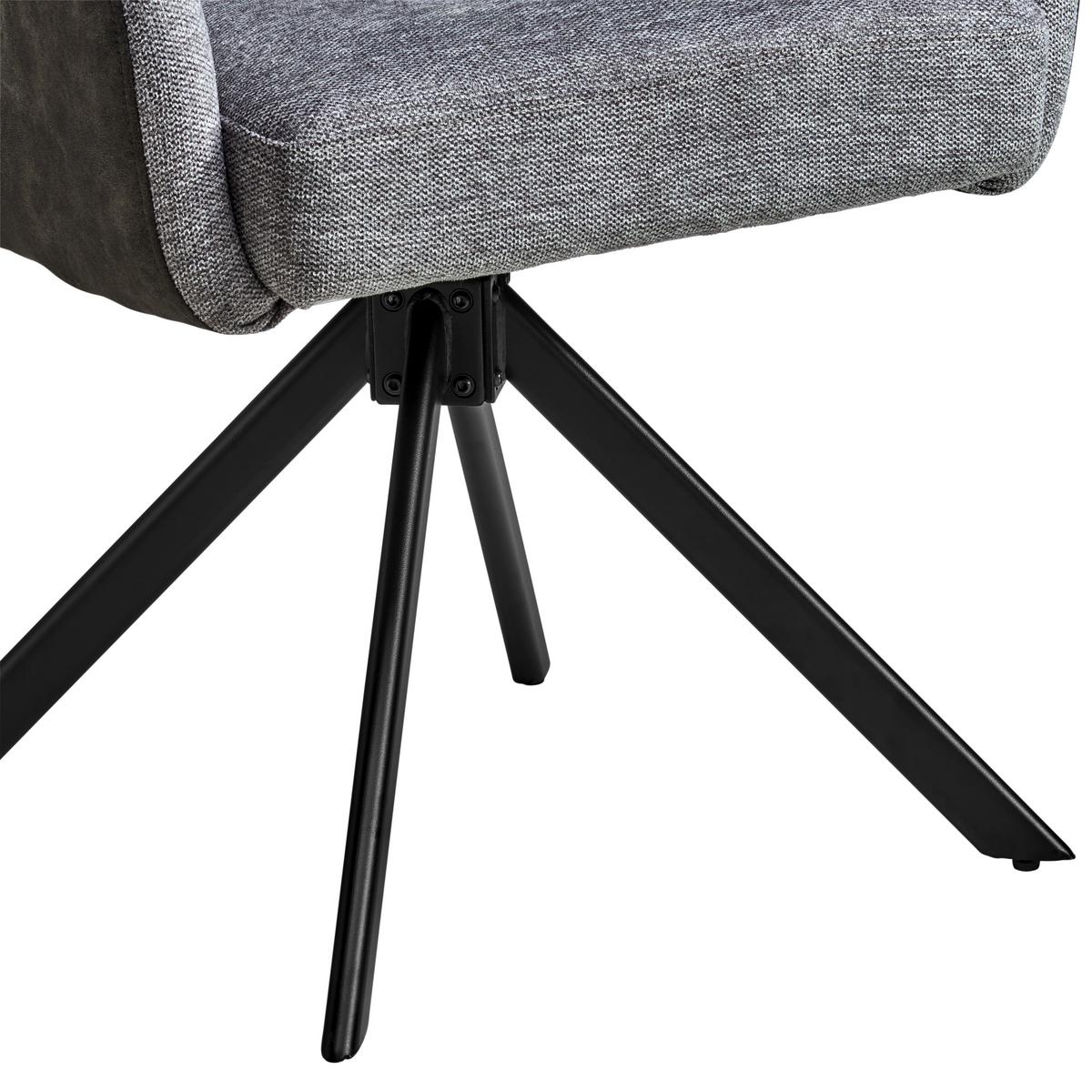 Armlehnstuhl Janet - Schwarz/Grau, LIFESTYLE, Holz/Textil (60/88/67cm) - MID.YOU