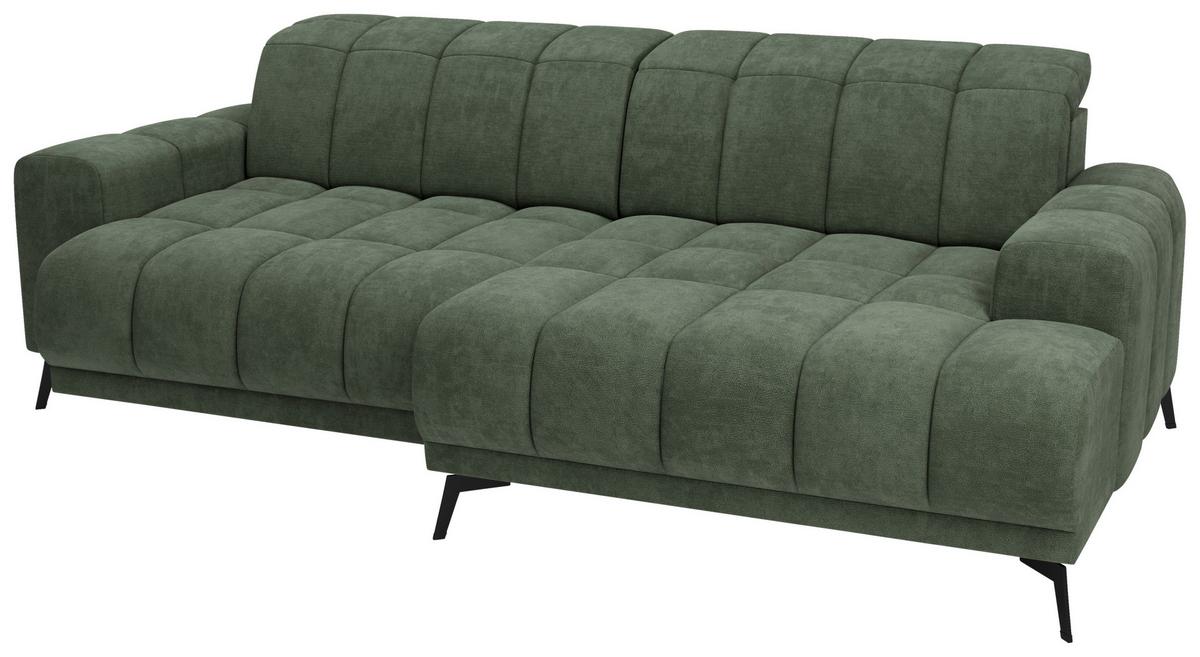 Rohová sedačka LAYA, pravá, zelená tkanina MEMPHIS - zelená, Moderní, textil (250/155cm) - Premium Living