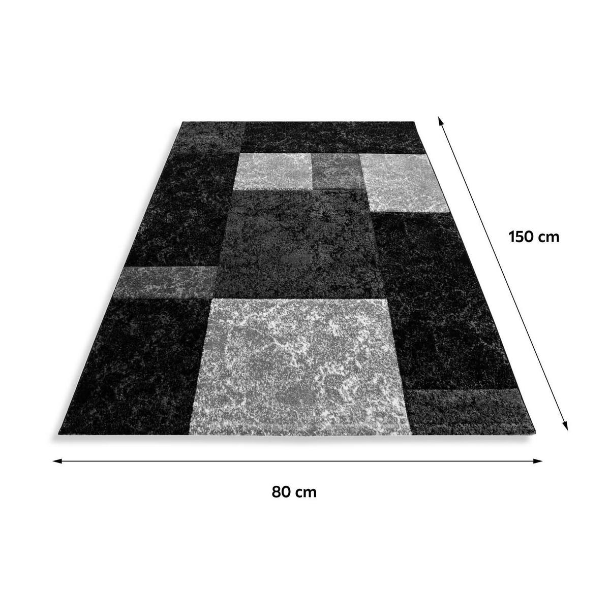 Webteppich Schwarz Naturfaser Hawaii 80x150 cm - Schwarz, KONVENTIONELL, Textil (80/150cm)
