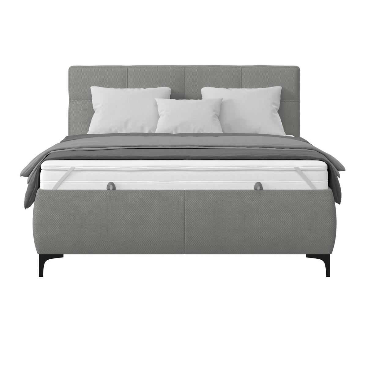 Polsterbett Zeni 140 - Schwarz/Weiß, KONVENTIONELL, Holz/Textil (140/200cm)