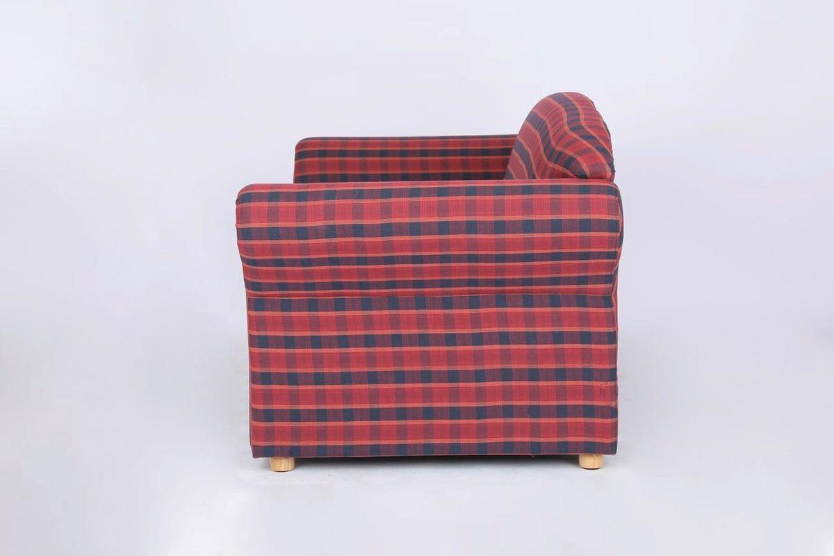 2-Sitzer Sofa Loretta rot kariert, 204x83x85 cm - Bordeaux, Basics, Holz/Textil (204/83/85cm)
