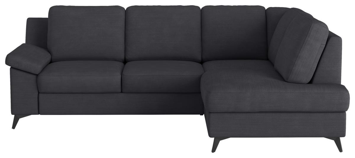 Ecksofa Boom, Dunkelblau S: 242x170 cm - Schwarz/Dunkelblau, KONVENTIONELL, Textil (242/170cm) - Cotta