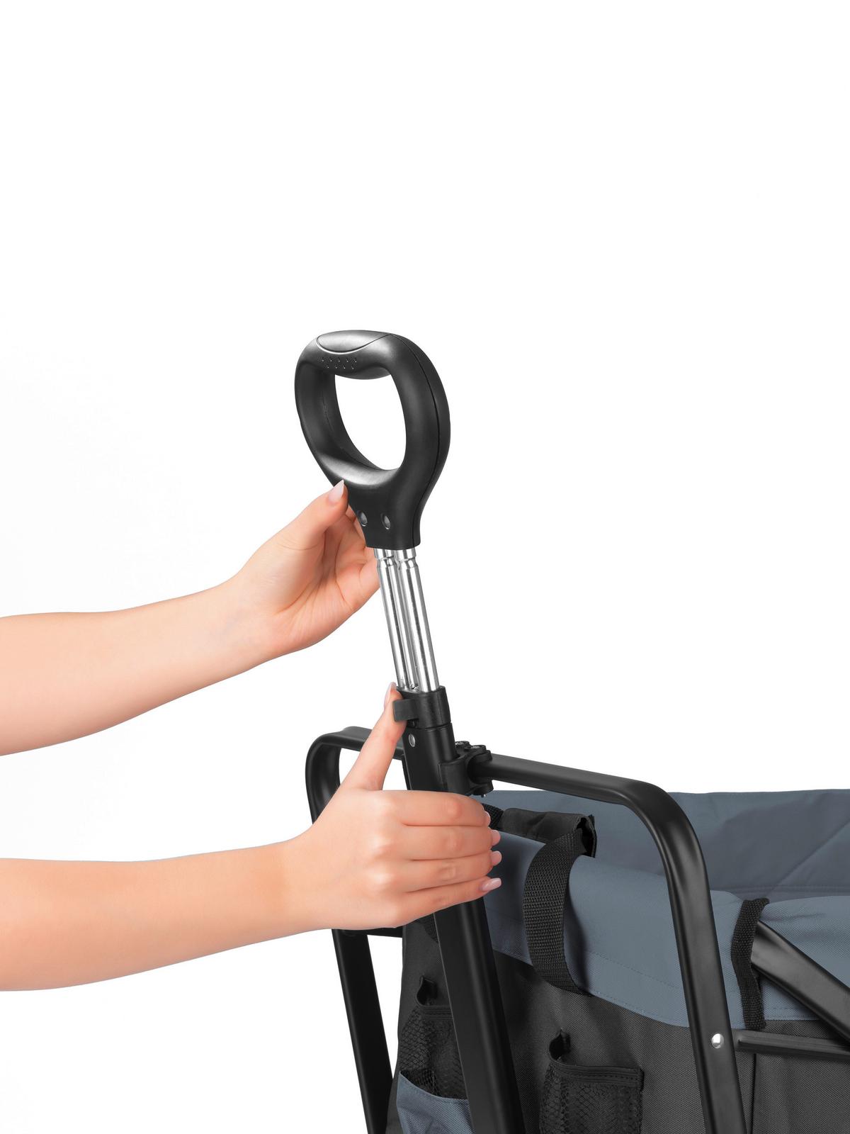 Bollerwagen Easymaxx Grau/schwarz Max. 80 Kg - Schwarz/Grau, Basics, Kunststoff/Textil (106,3/52/79,8cm) - TV - Unser Original