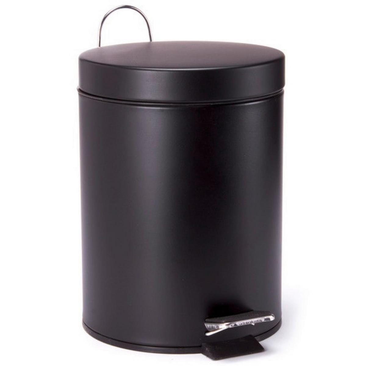 Kosmetikeimer Unis 3l Schwarz Metall Dxh 17x25 - Schwarz, Basics, Kunststoff/Metall (17/25cm) - Spirella