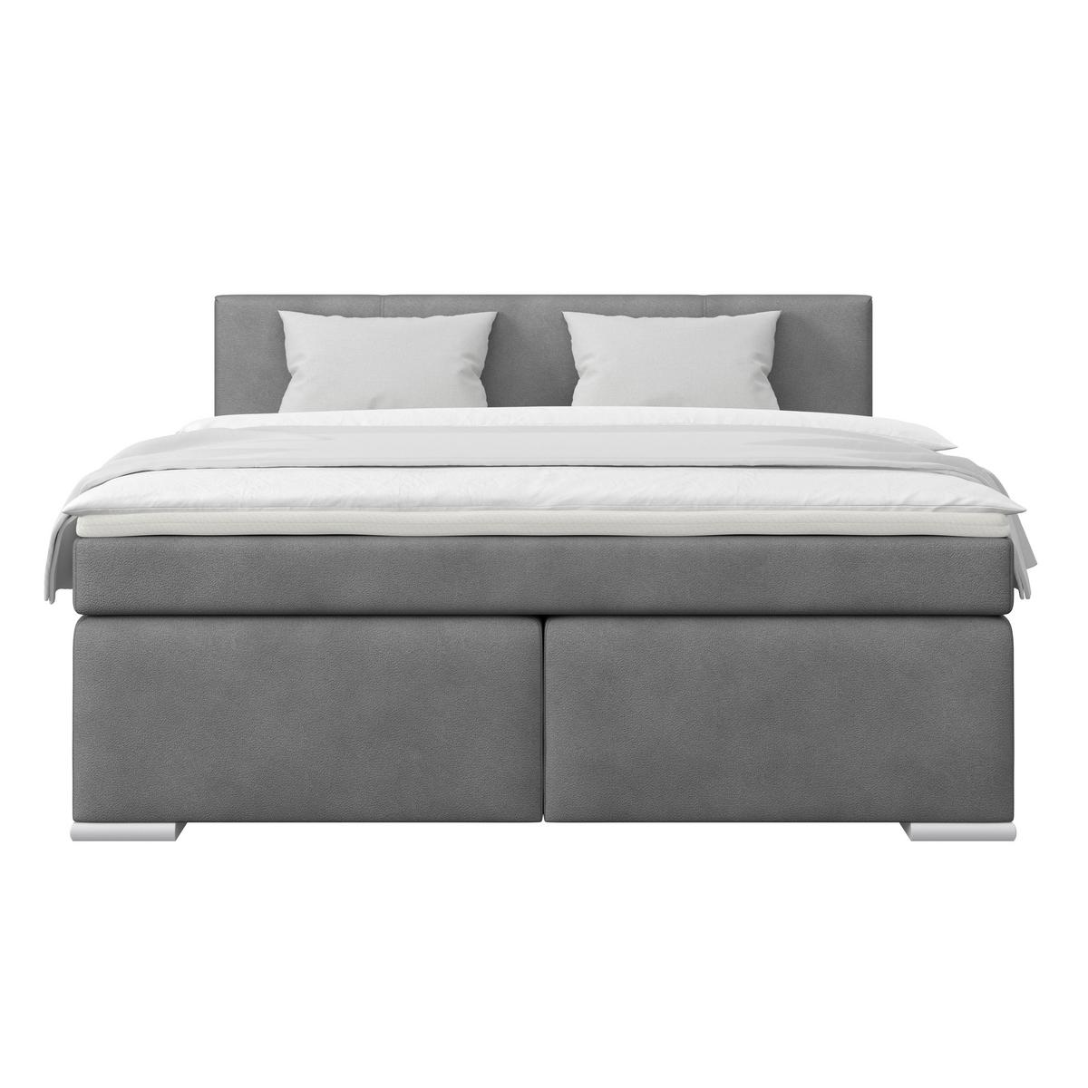 Boxspringbett Mira 1 - Dunkelgrau, Basics, Holz/Kunststoff (180/200cm)