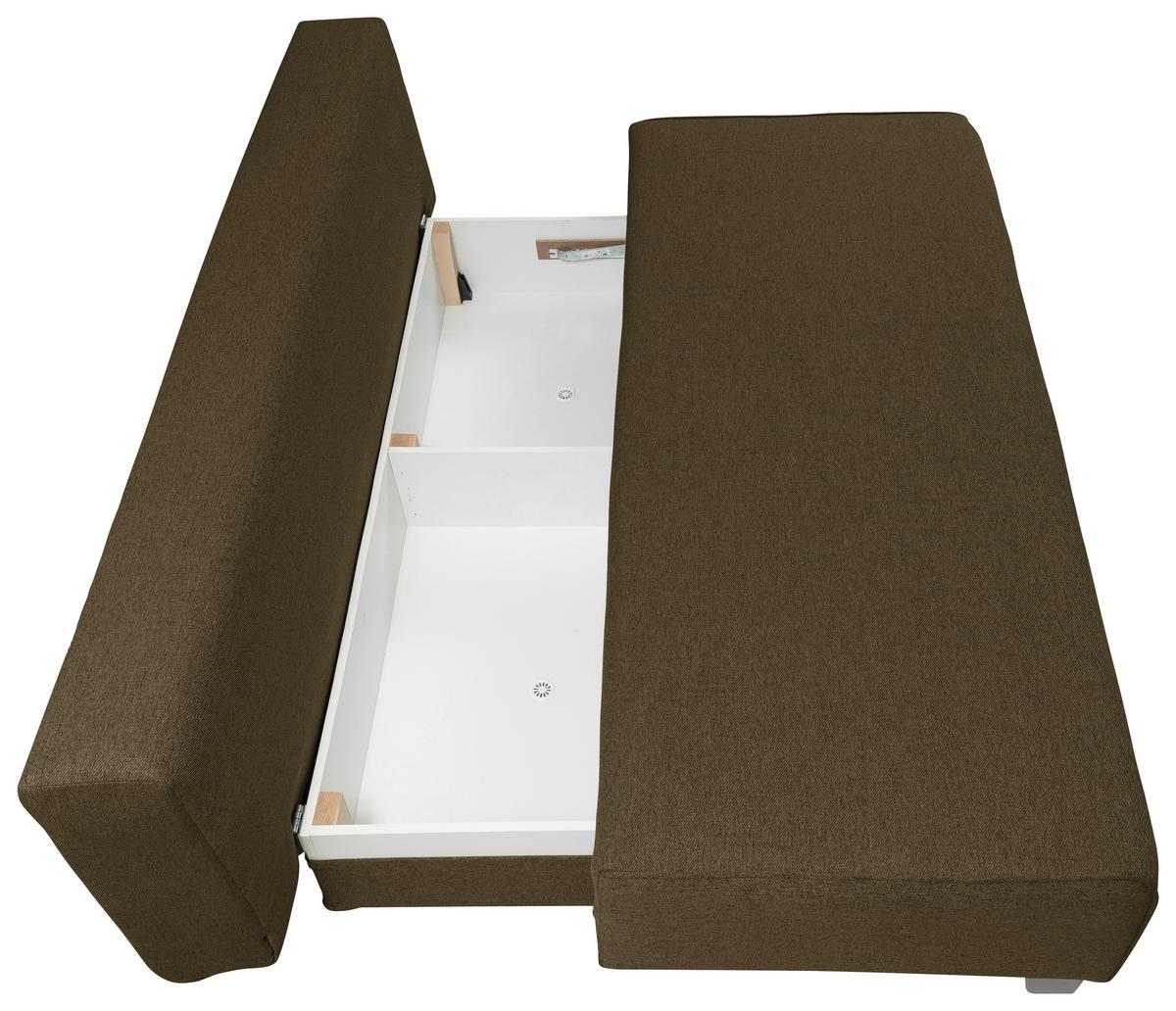 Schlafsofa Lena - Weiß/Braun, Design, Textil (190/75/97cm) - P & B