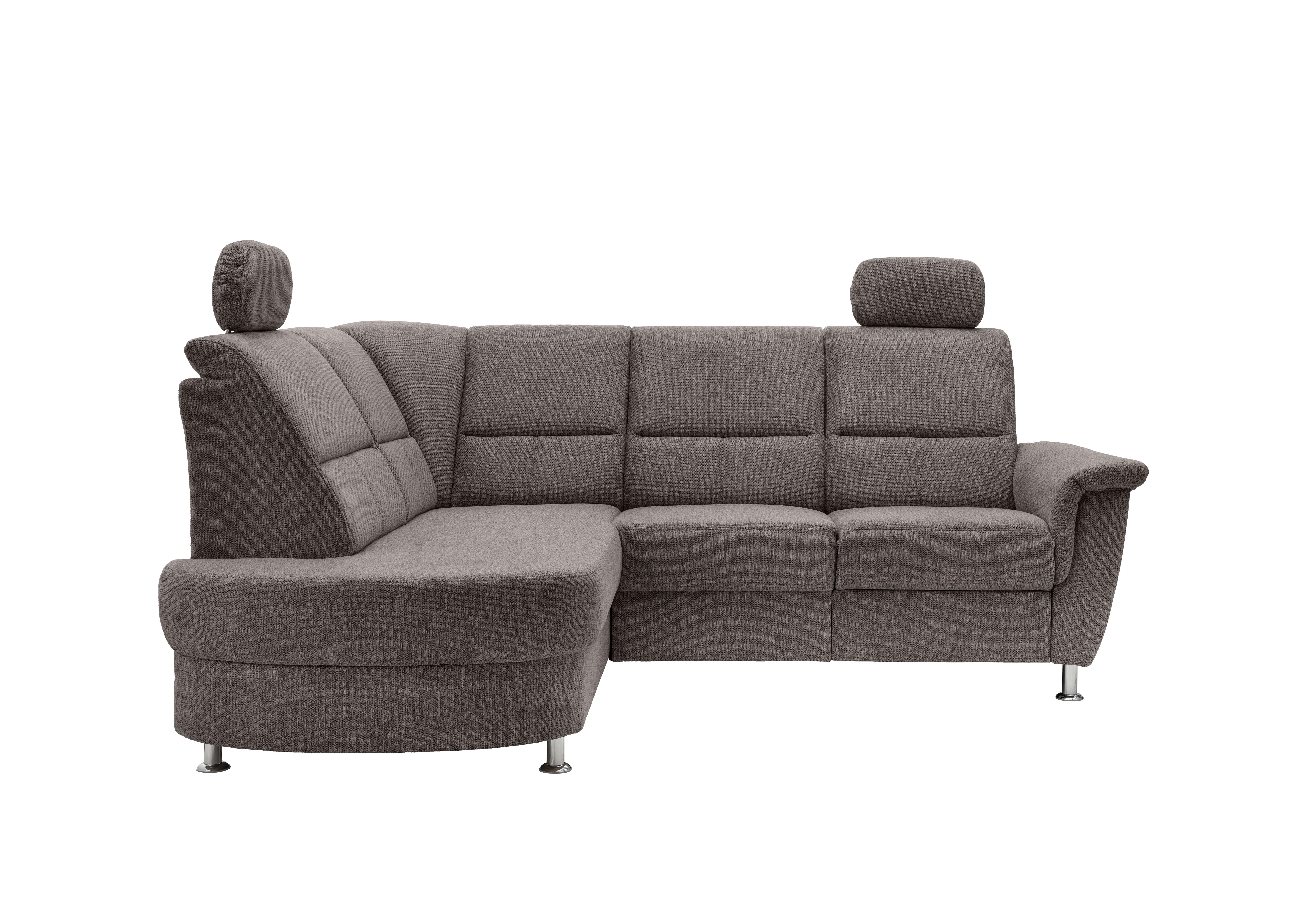 Ecksofa mit Stauraum Parole Graubraun Chenille - Chromfarben/Graubraun, KONVENTIONELL, Textil (184/231cm) - Livetastic