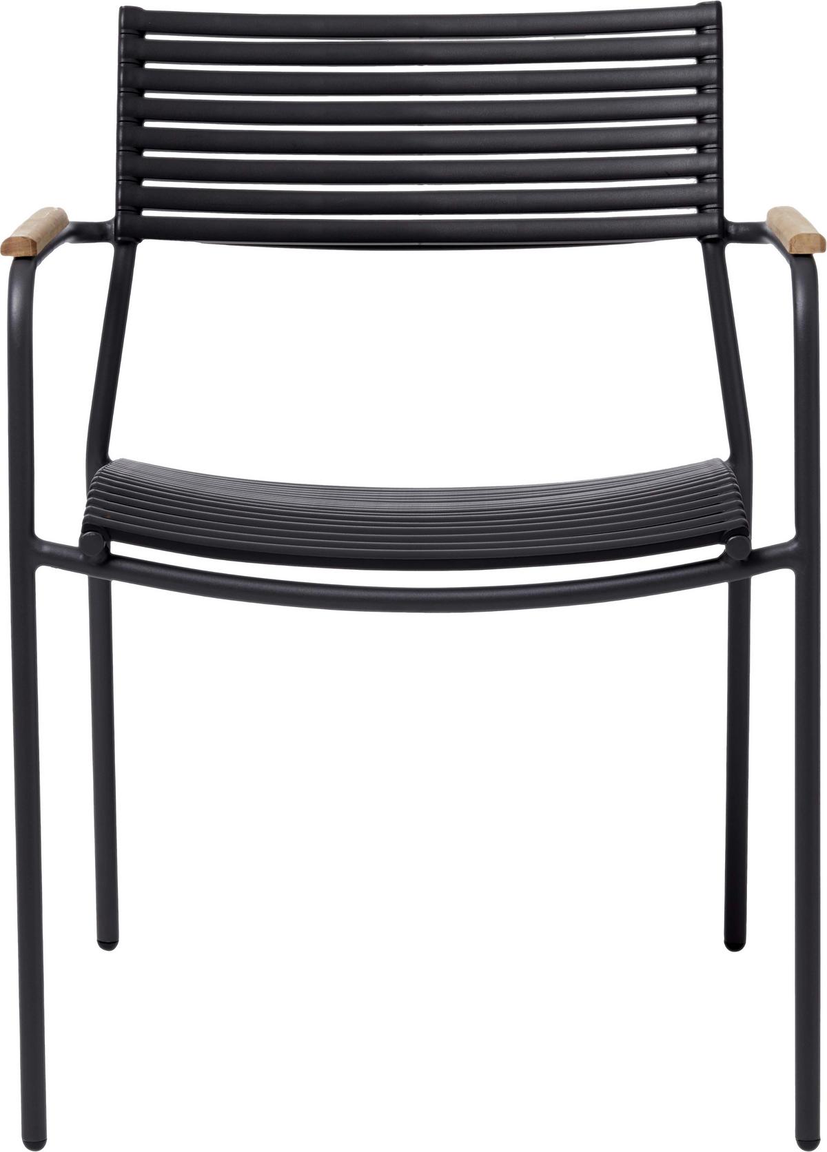 Stapelstuhl Mood Air - Anthrazit/Teakfarben, KONVENTIONELL, Holz/Kunststoff (60/78/56cm) - Gardenson