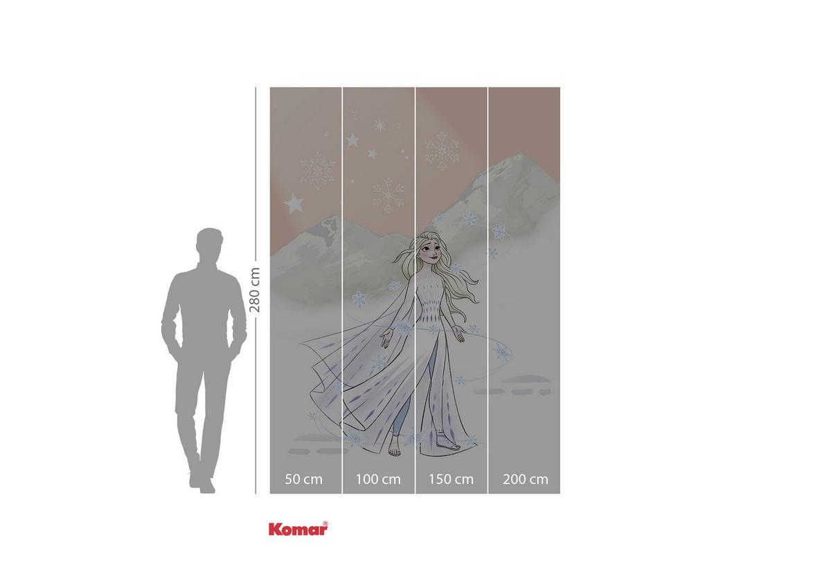 Fototapete Frozen Winter Magic - Rot/Weiß, Trend, Textil (200/280cm)
