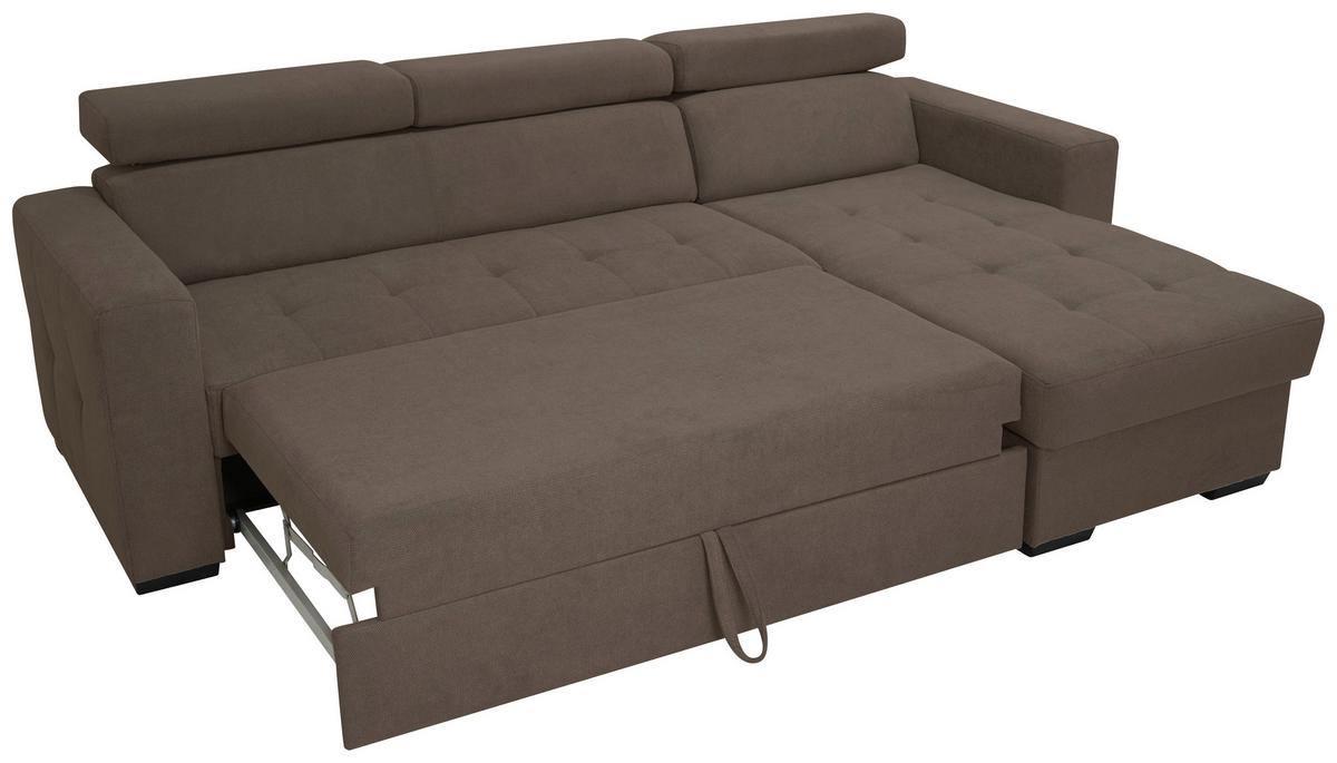 Rohová sedačka MARCO, oboustranná, šedohnědý velur - černá/šedohnědá, Konvenční, kov/dřevo (238/78-94/170cm)