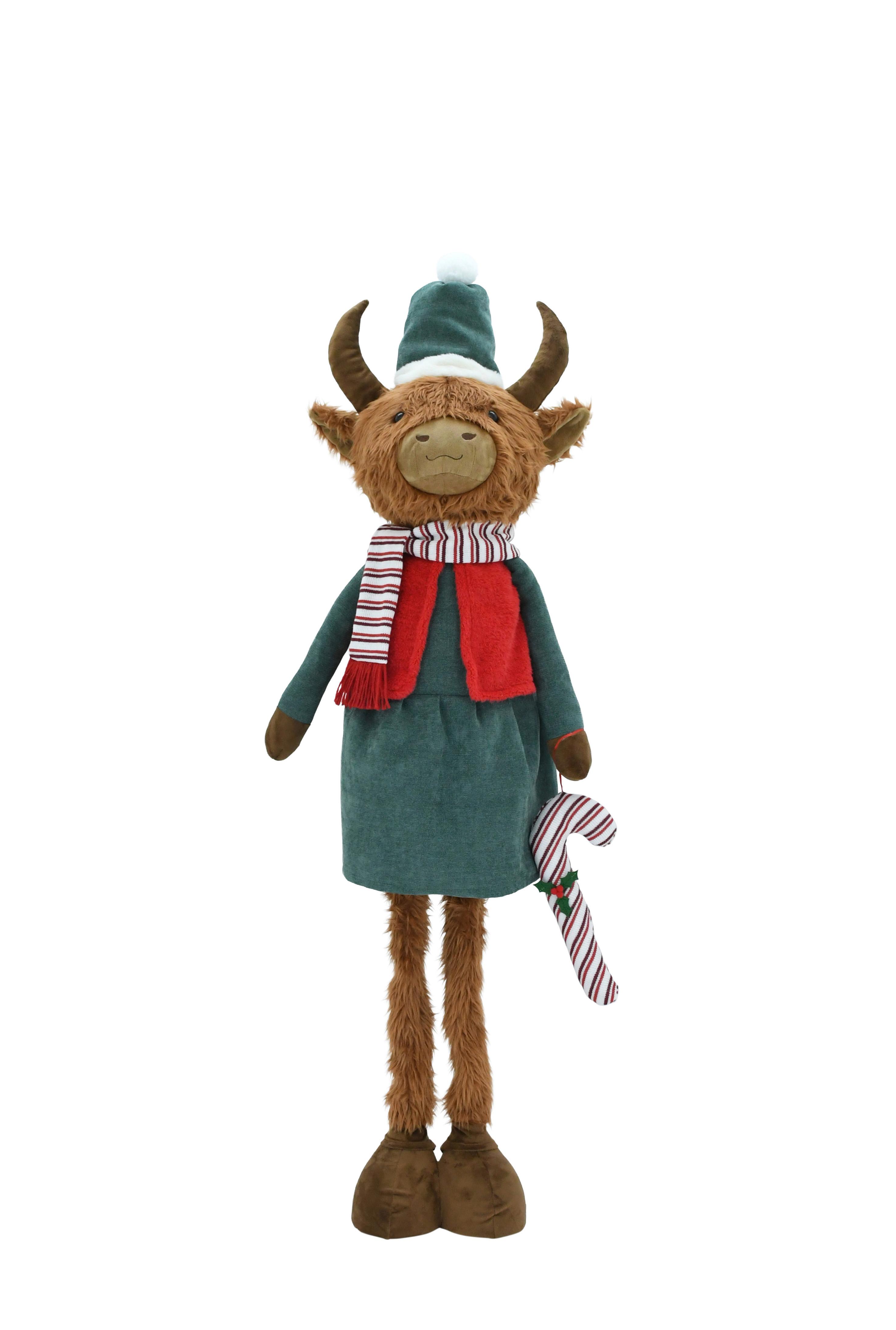 Dekoračný škriatok HIGHLAND COW -PAZ- - svetlohnedá/mätovozelená, kov/textil (42/137/25cm) - Mömax