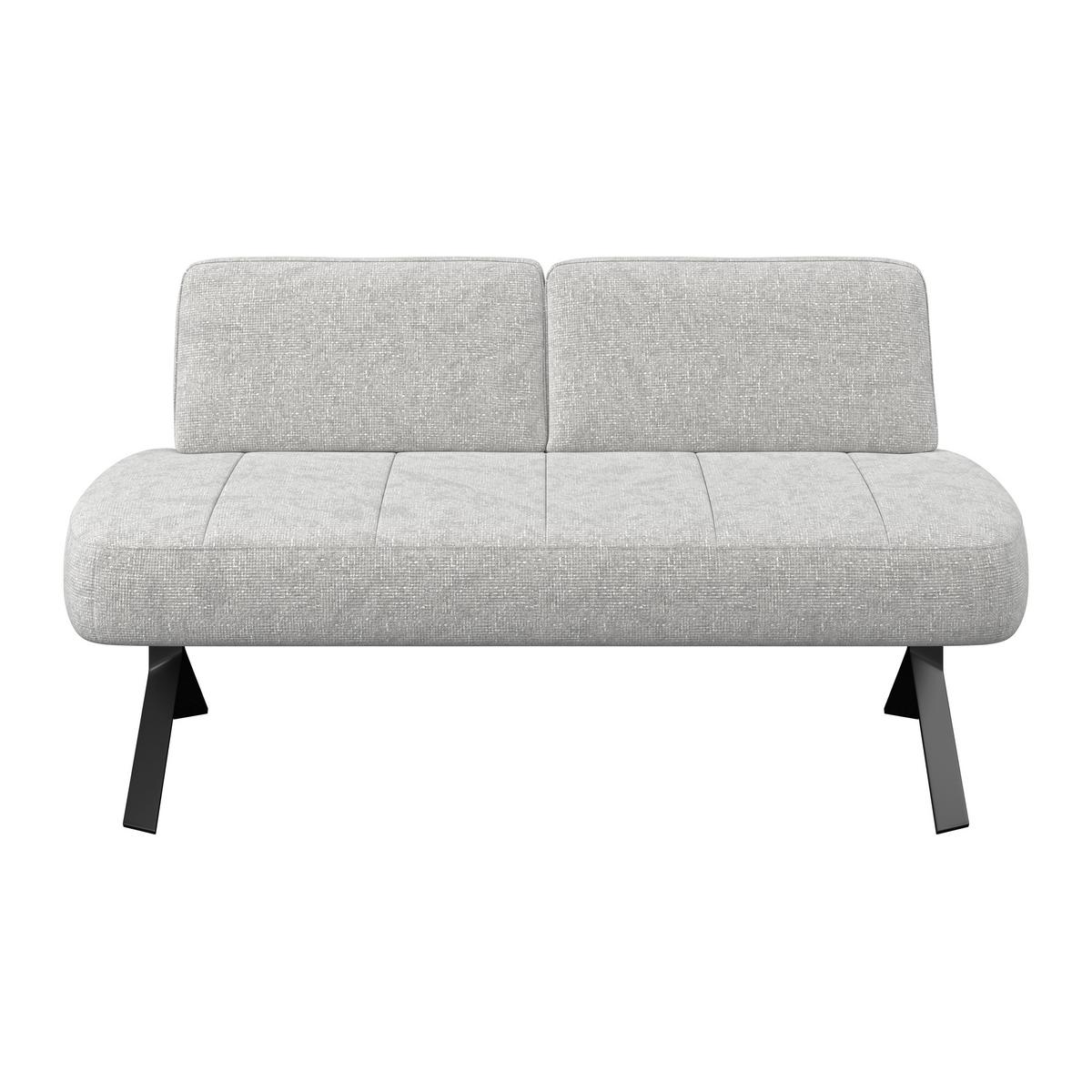 Sitzbank hellgrau/Metallbeine Ulmo B: 162 cm - Hellgrau/Schwarz, MODERN, Textil/Metall (162/83/71cm)