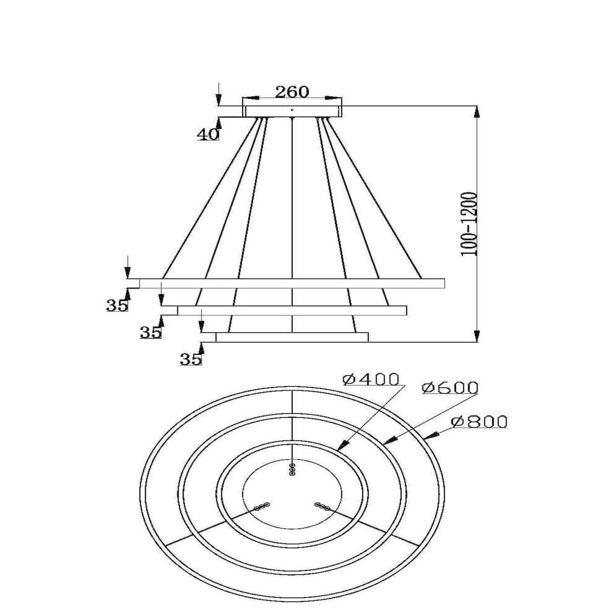 Pendelleuchte Rim - Messingfarben, Basics, Metall (80/100/80cm) - MAYTONI
