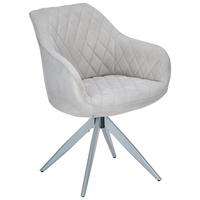 Armlehnstuhl Adriano Hellgrau Gepolstert - Hellgrau, MODERN, Textil/Metall (59/84/59cm) - Livetastic