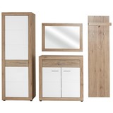 Garderobenkombination Malta San Remo 1 B:210cm - Eichefarben/Weiß, MODERN, Holzwerkstoff (210/197/36cm)