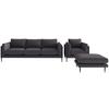 Sitzgarnitur Austin - Graubraun/Braun, Design, Textil - Livetastic