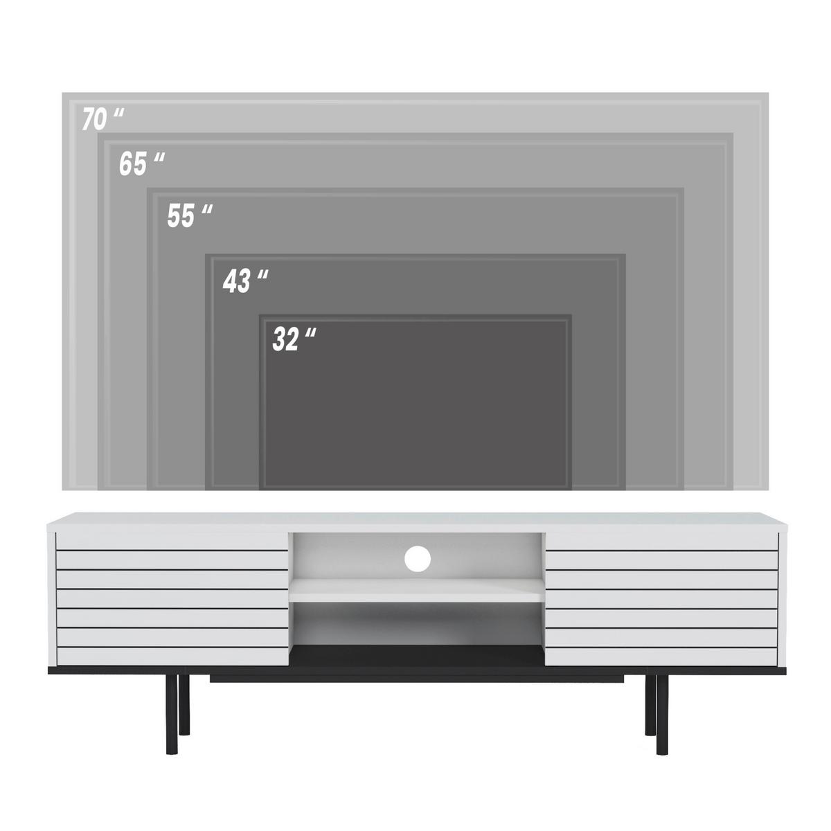 Lowboard Apollo TV-Schrank - Walnussfarben/Schwarz, Design, Holzwerkstoff (160/50,5/35cm) - Livetastic