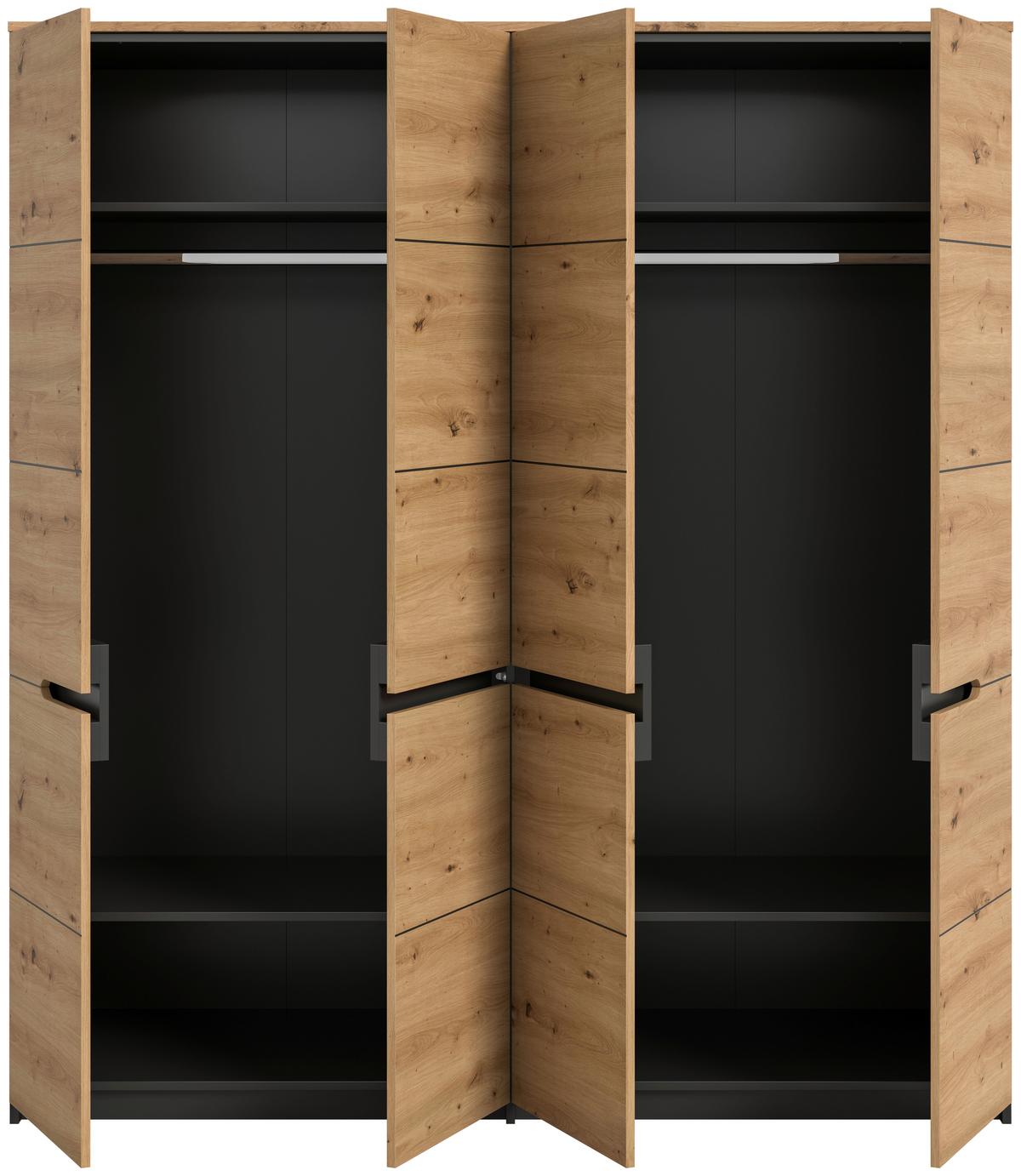 Drehtürenschrank Canu Eiche Artisan Dekor B: 180cm - Eiche Artisan, MODERN, Holzwerkstoff (180/198/59cm) - MID.YOU