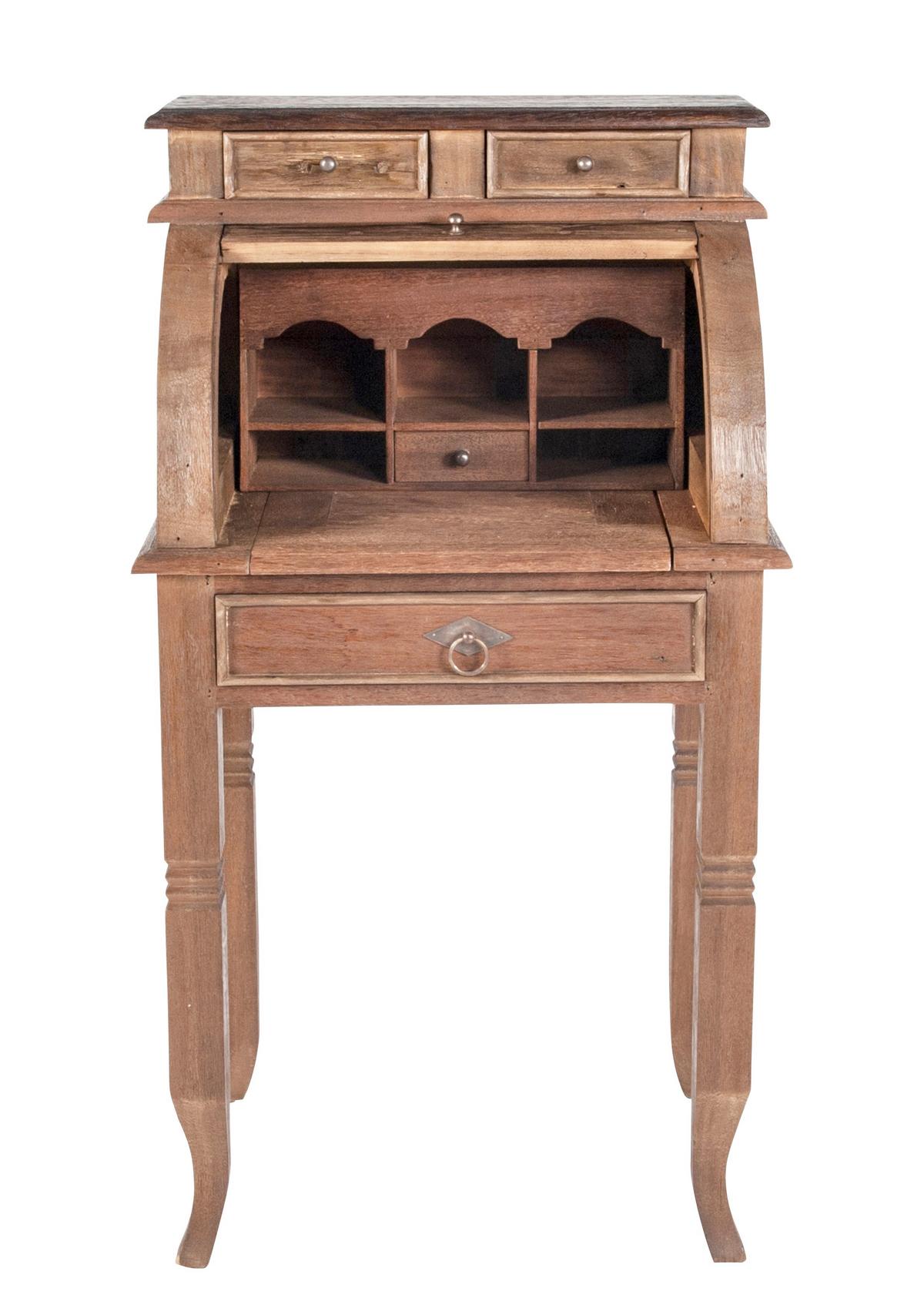 Sekretär Teakholz B: 55cm - Naturfarben/Braun, Design, Holz (55/100/41cm) - MID.YOU