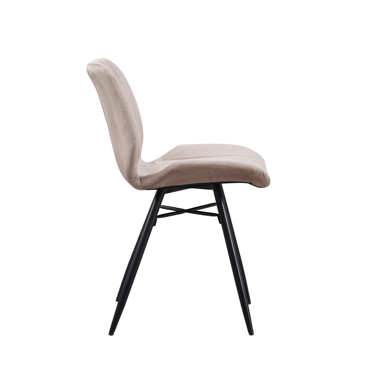 Stuhl-Set Barron Beige B: 47 cm - Beige/Schwarz, MODERN, Textil/Metall (47/82/55cm) - MID.YOU