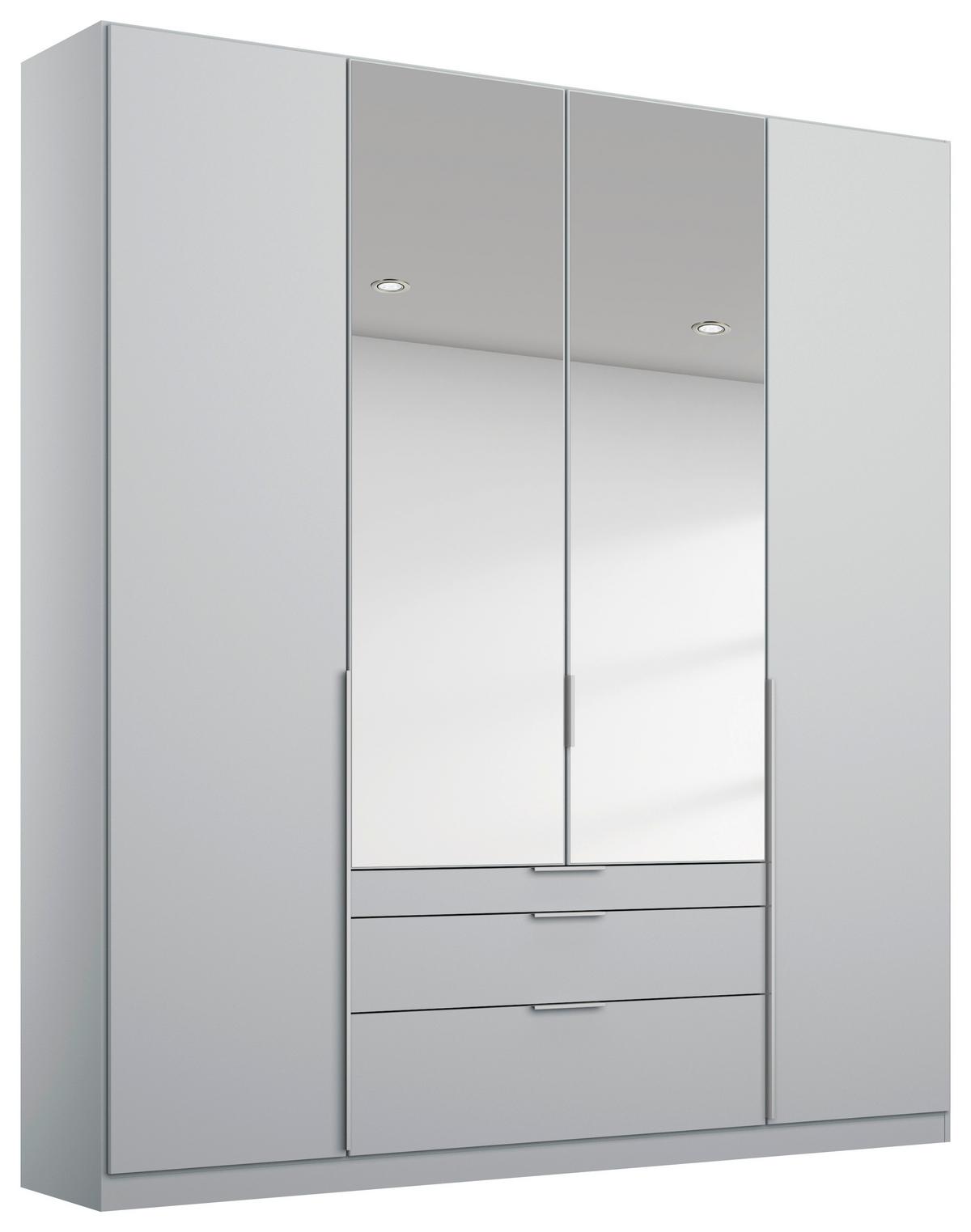 Drehtürenschrank Mit Spiegel B: 181 cm Alabama Hellgrau - Silberfarben/Hellgrau, MODERN, Holzwerkstoff (181/229/54cm)