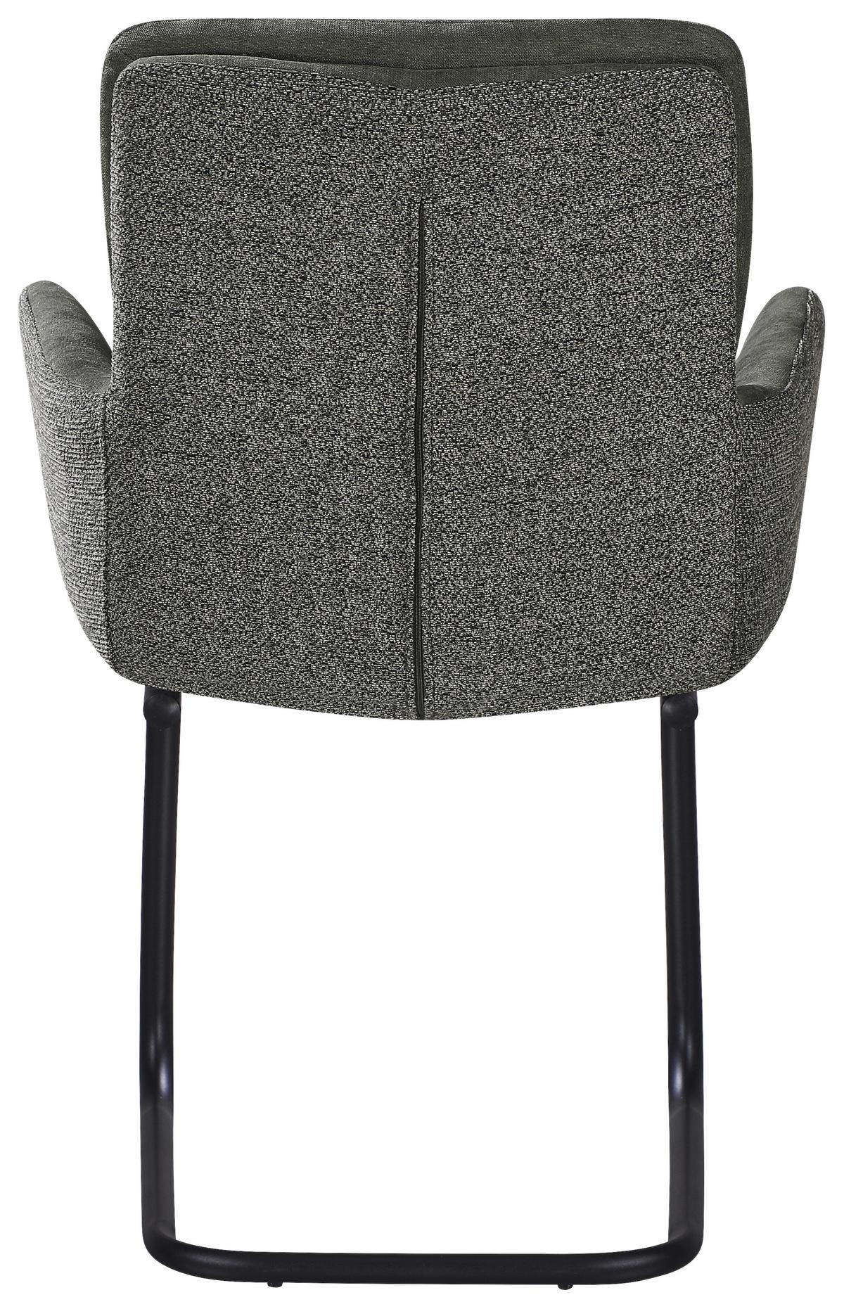 ŽIDLE S PODRUČKAMI NOVA - černá/zelená, Moderní, kov/textil (61/91/65cm) - Premium Living