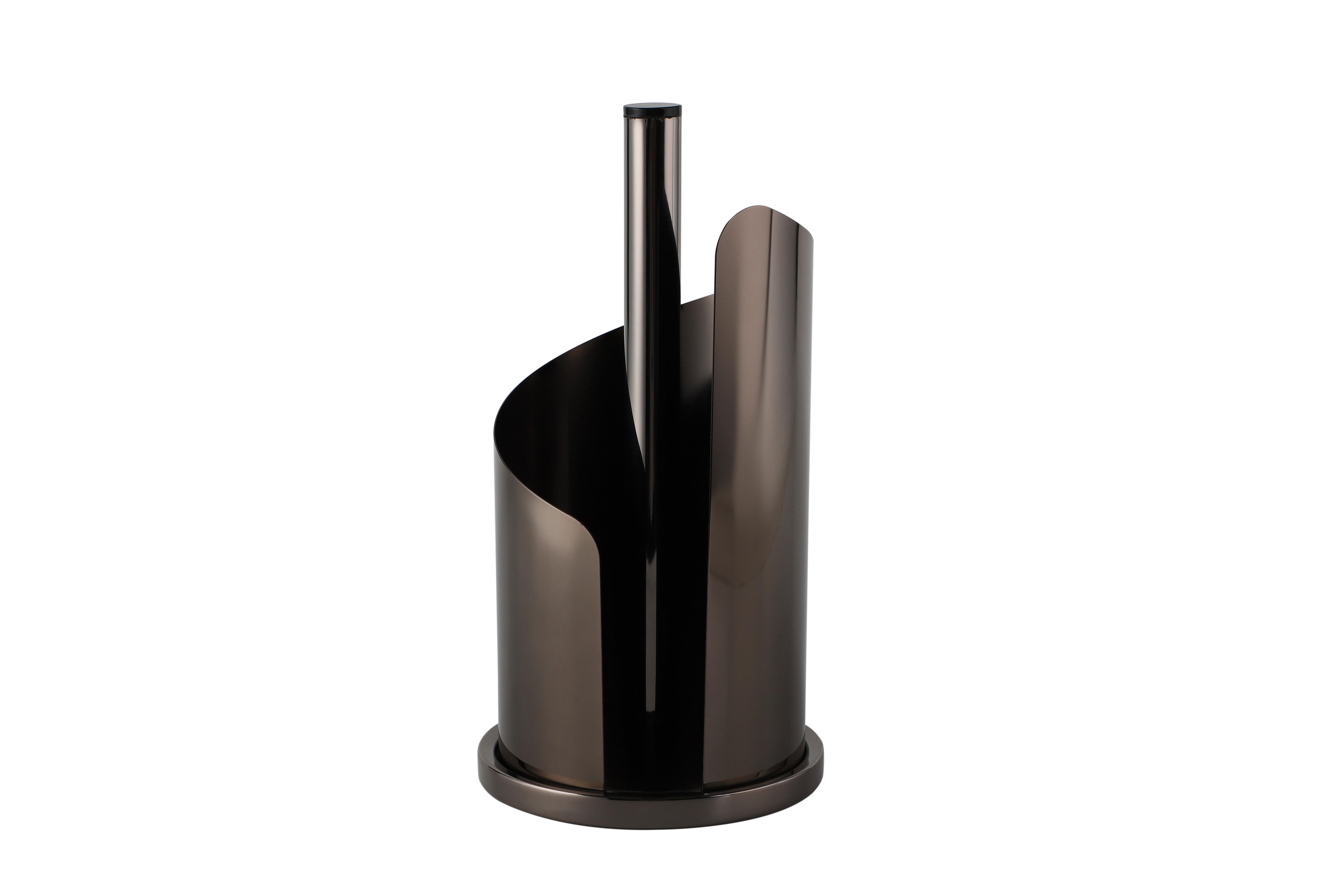 Küchenrollenhalter Edelstahl Schwarz Rutschfest - Schwarz, Basics, Metall (15,5/33cm) - Echtwerk