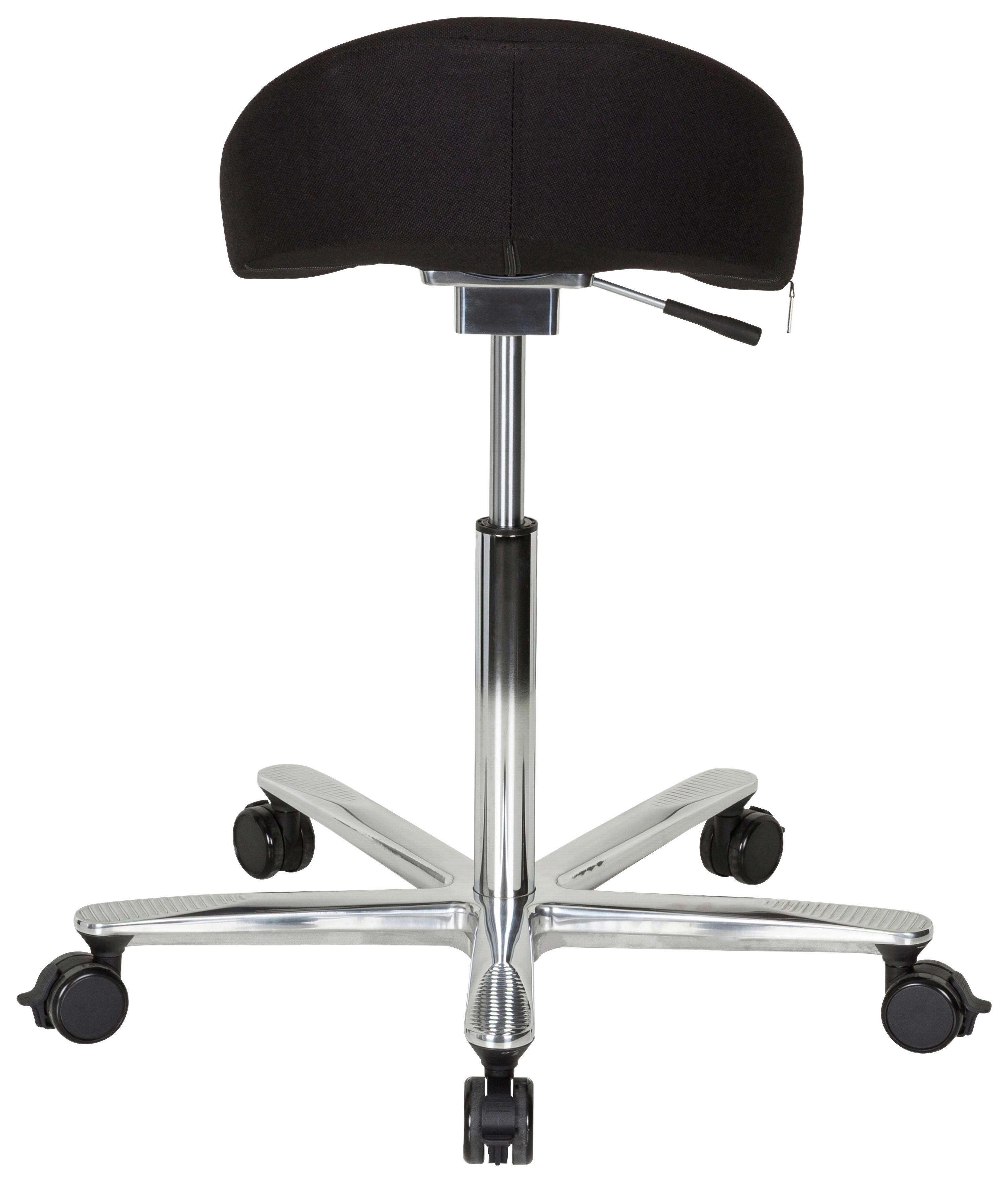Bürohocker Move-Tec 3D Pro I höhenverstellbar Schwarz - Alufarben/Schwarz, MODERN, Kunststoff/Textil (83/45/50cm) - MID.YOU