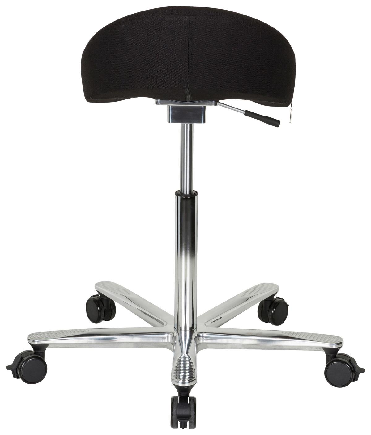 Bürohocker Move-tec 3d Pro I Höhenverstellbar Schwarz - Alufarben/Schwarz, MODERN, Kunststoff/Textil (83/45/50cm) - MID.YOU