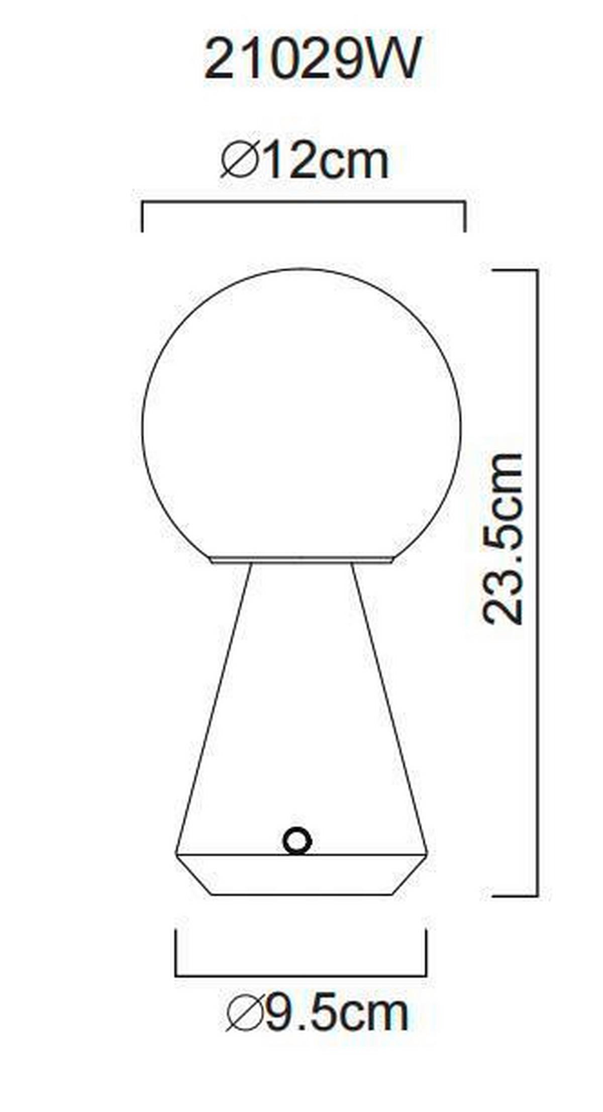 Akku-tischleuchte Sora Weiß D: 12 Cm - Weiß, Design, Kunststoff/Metall (12/23,5cm) - Globo