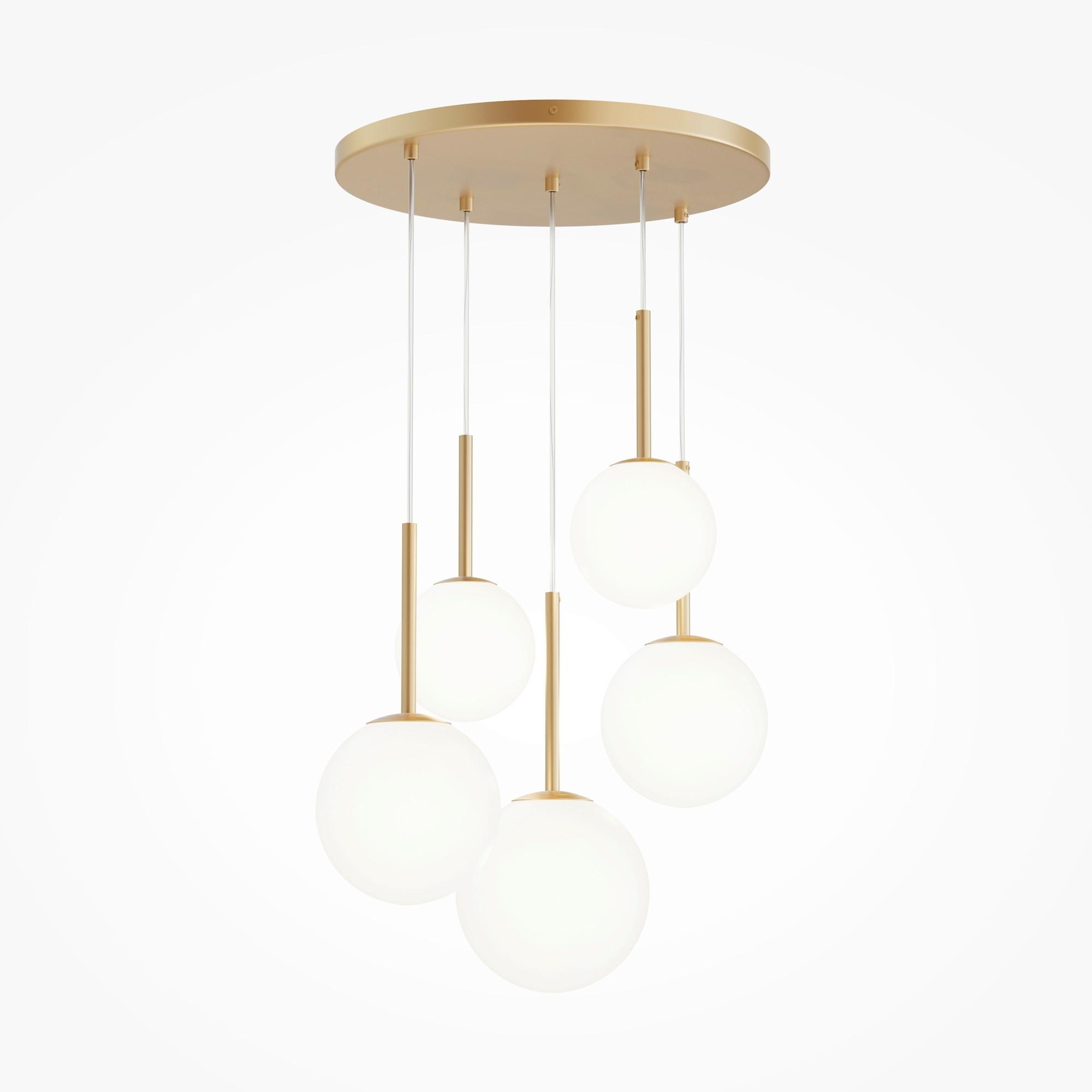 Pendelleuchte Basic Form - Goldfarben/Weiß, Trend, Glas/Metall (58/180/58cm) - MAYTONI