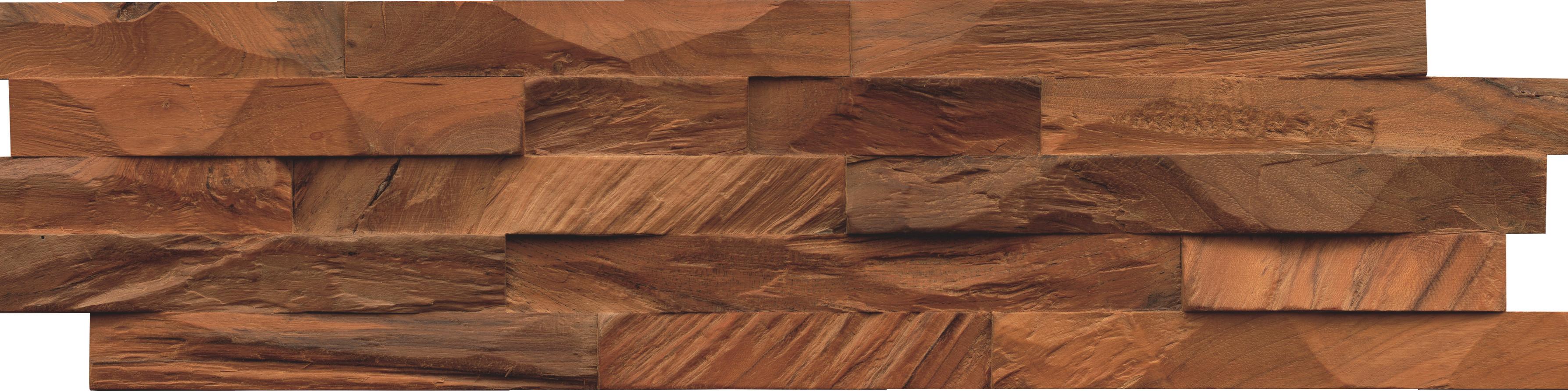 Wandverkleidung Teak Diamond Natur - Braun, Basics, Holz (61/15/2cm)