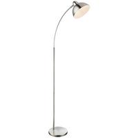 Stehlampe Leana Nickelfarben/Weiß, Metall - Weiß/Nickelfarben, Trend, Metall (50/23/155cm) - Globo
