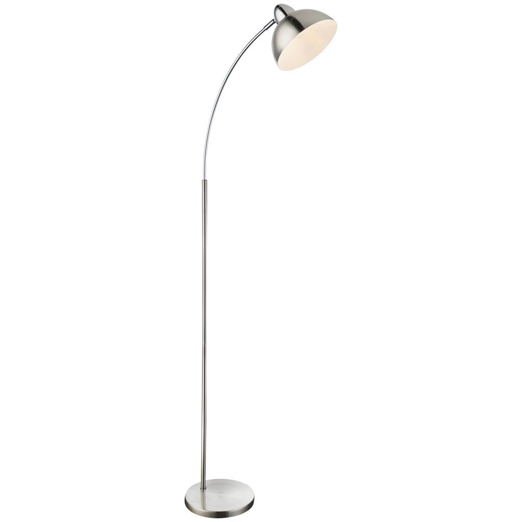 Stehlampe Leana Nickelfarben/Weiß, Metall