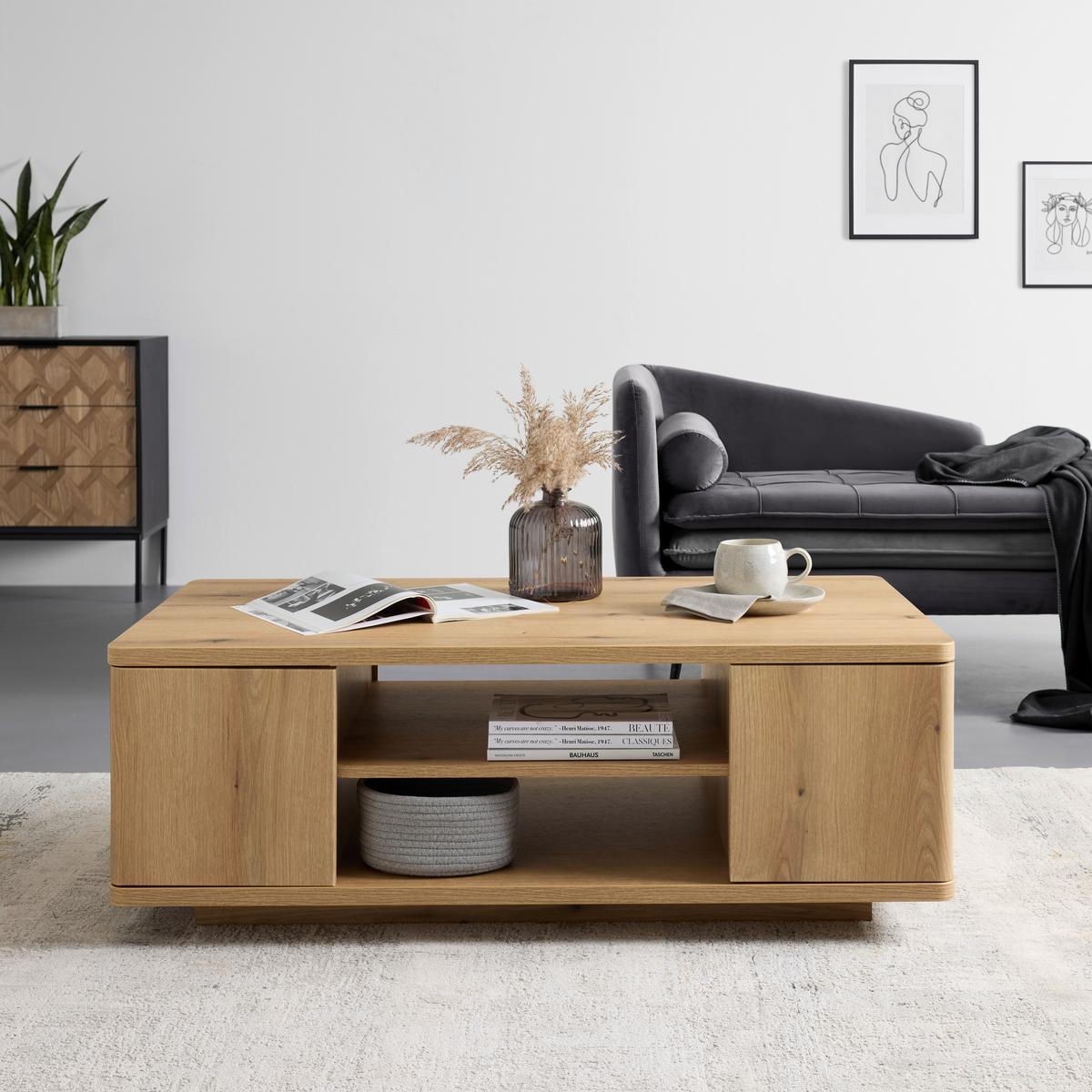 KONFERENČNÍ STOLEK ALAMEDA -EXKLUSIV- - barvy dubu, Natur, kompozitní dřevo (115/42/65cm) - Mömax