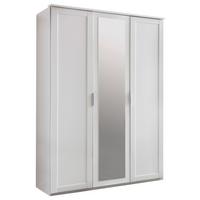 Drehtürenschrank Mit Spiegel 135cm Nadja, Weiß Dekor - Weiß, KONVENTIONELL, Glas/Holzwerkstoff (135/210/58cm) - MID.YOU