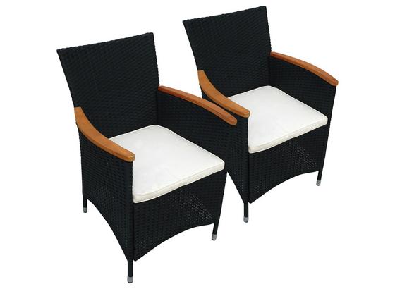 Rattansessel Valencia B: 61 cm Schwarz - Beige/Schwarz, Basics, Holz/Kunststoff (61/86/62cm) - Ambia Garden Rattansessel Valencia B: 61 cm Schwarz - Beige/Schwarz, Basics, Holz/Kunststoff (61/86/62cm) - Ambia Garden