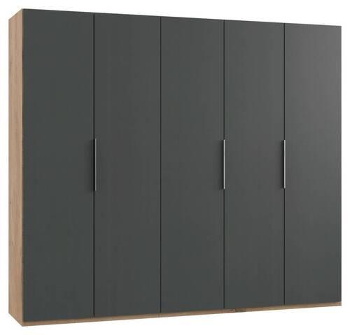 Drehtürenschrank B: 250 Cm Level, Graphitfarben/eiche Dekor