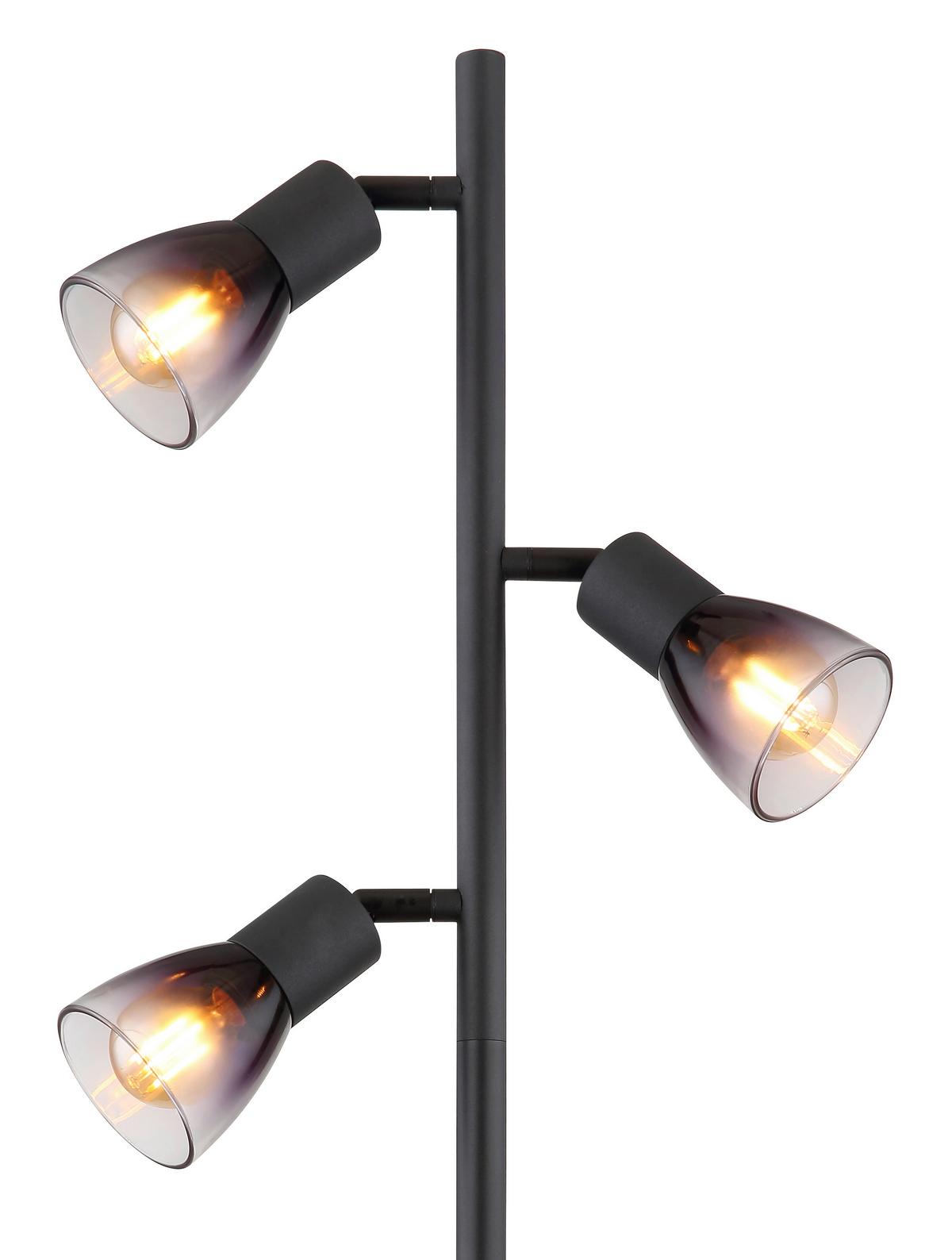 Stehleuchte Exkl. 3xe14, 25w - Klar/Schwarz, Design, Glas/Metall (30/22/161cm) - Globo