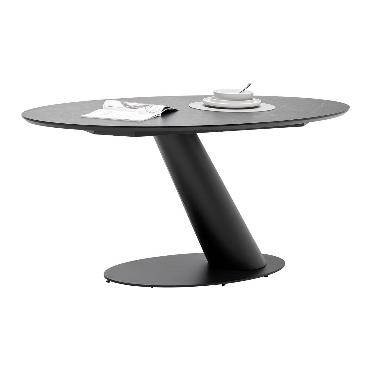 JEDÁLENSKÝ STÔL STEVEN 160 - čierna, Design, kov/kompozitné drevo (160/76/95cm) - Mömax