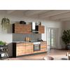 Küchenzeile Turin ohne Geräte 240 cm Graphitfarben/Eichef. - Eiche Wotan/Graphitfarben, Design, Holz/Holzwerkstoff (240cm) - Held