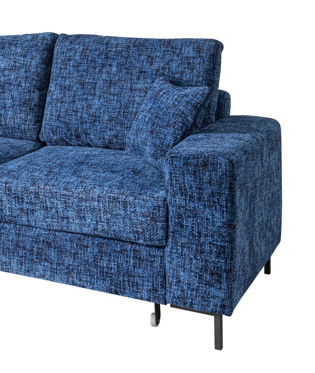 Eckschlafsofa Zona, Blau S: 143x237 Cm - Blau/Schwarz, KONVENTIONELL, Textil (143/237cm) - Livetastic