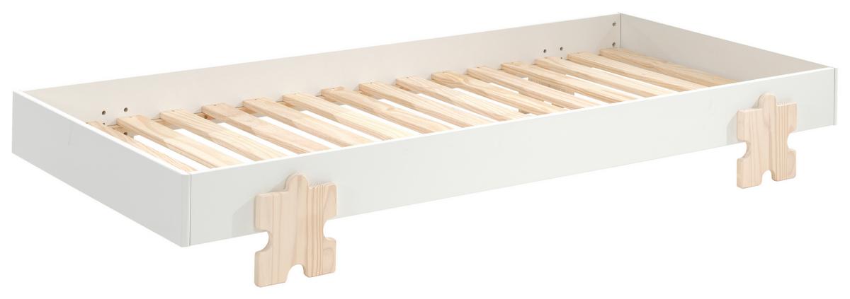 Postel pro děti a mládež MODULO bílá - barvy borovice/bílá, Moderní, dřevo/kompozitní dřevo (90/200cm) - MID.YOU